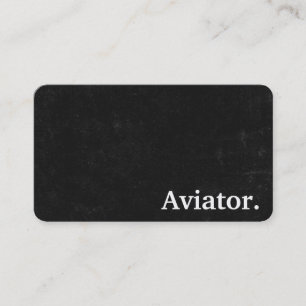 Modern Minimalist Professional Aviator Chalkboard Business Card