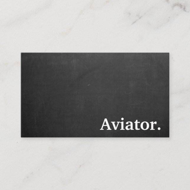 Modern Minimalist Professional Aviator Chalkboard Business Card (Front)