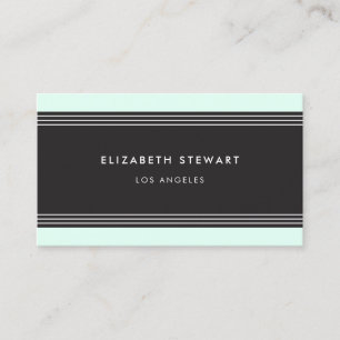 Modern Minimalist Professional Black and Green Business Card