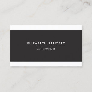 Modern Minimalist Professional Black and White Business Card