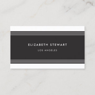 Modern Minimalist Professional Black and White Business Card