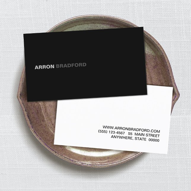 Modern Minimalist Professional Black  Business Card (Creator Uploaded)