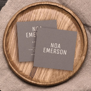Modern Minimalist Professional Charcoal Grey Square Business Card