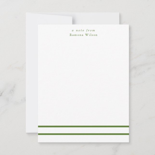 Modern Minimalist Professional Chic Monogrammed  Card (Front)