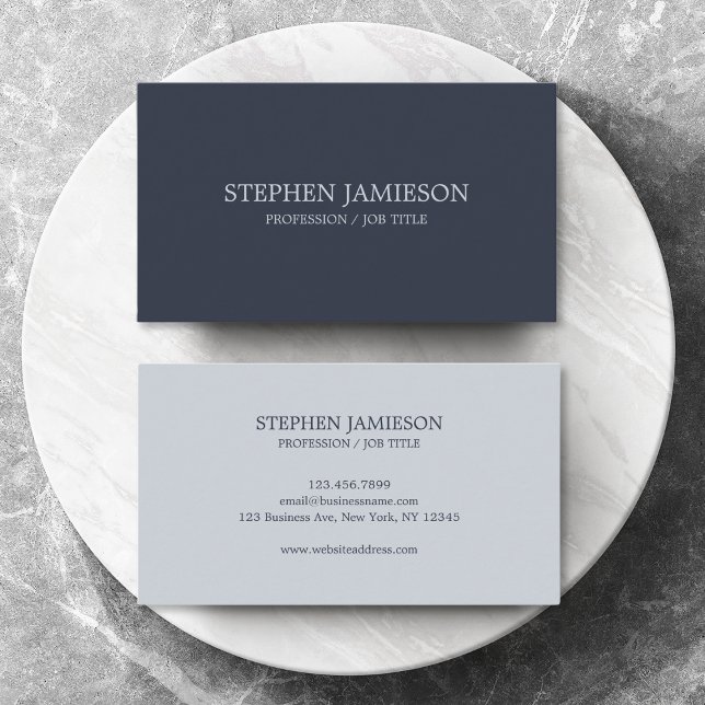 Modern Minimalist Professional Classic Blue Business Card (Creator Uploaded)