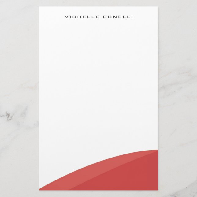 Modern Minimalist Professional Curves Stationery (Front)