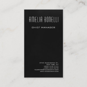 Modern Minimalist Professional Dark Grey Elegant Business Card