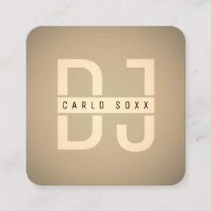 Modern minimalist professional DJ Square Business Card
