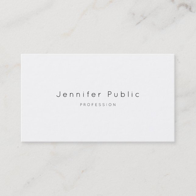 Modern Minimalist Professional Elegant Luxury Top Business Card (Front)