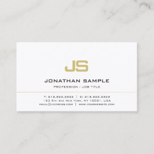 Modern Minimalist Professional Elegant Monogram Business Card