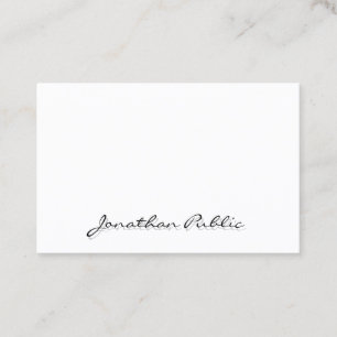 Modern Minimalist Professional Elegant White Clean Business Card
