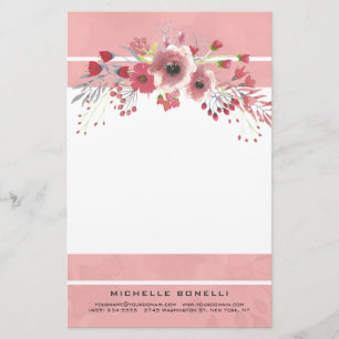 Modern Minimalist Professional Flowers Feminine Stationery