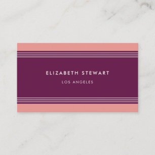 Modern Minimalist Professional Fuchsia and Coral Business Card