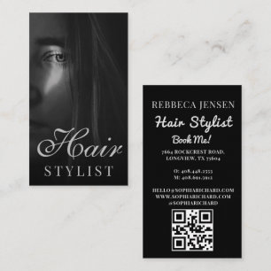 Modern Minimalist Professional Hair Stylist Photo Business Card