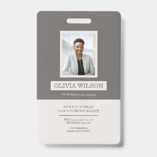Modern Minimalist Professional ID  Badge