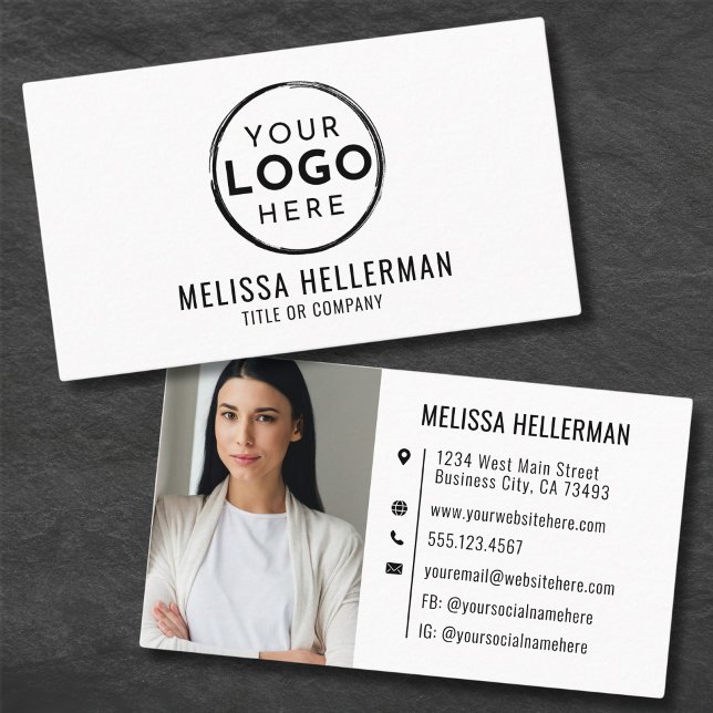 Modern Minimalist Professional Logo Photo Business Card (Modern Minimalist Professional Logo Business Card)