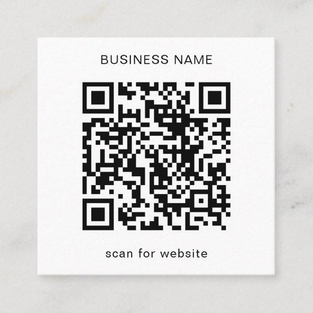 Modern Minimalist Professional Logo Simple QR Code Square Business Card (Front)