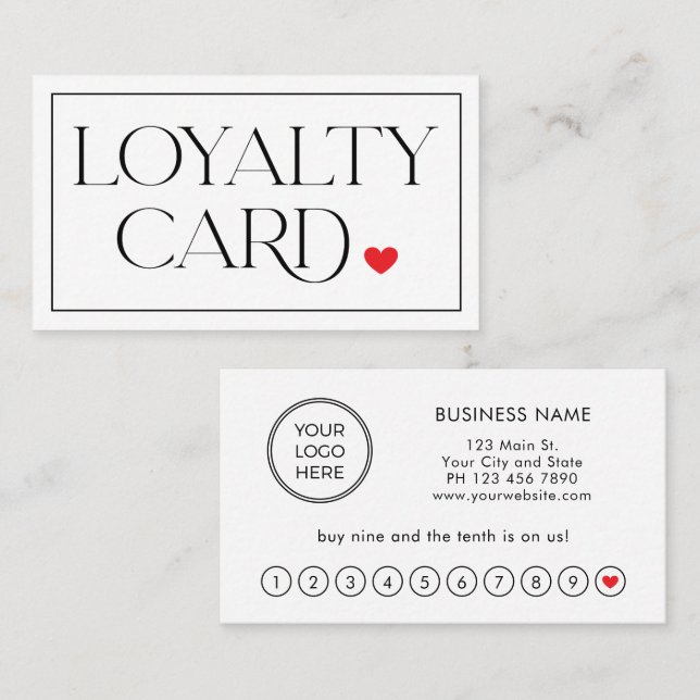 Modern Minimalist Professional Loyalty Card (Front/Back)