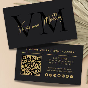 Modern Minimalist Professional Marketing Monogram  Business Card