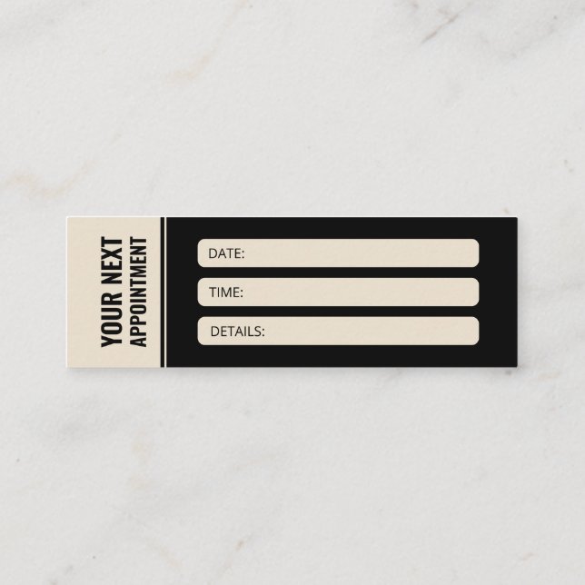 Modern Minimalist Professional Neutral Appointment Mini Business Card (Back)