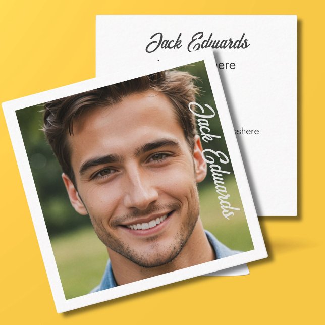 Modern Minimalist Professional Photo Social Media Square Business Card (Creator Uploaded)