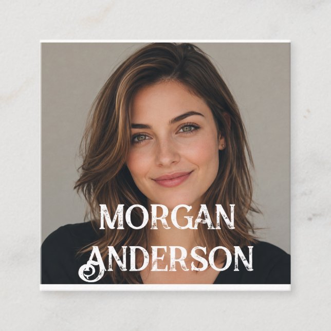 Modern Minimalist Professional Photo Square card (Front)