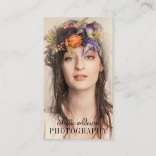 Modern Minimalist Professional Photographer Business Card