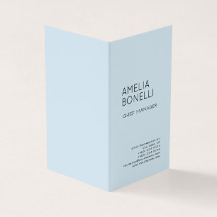 Modern Minimalist Professional Plain Blue Business Card