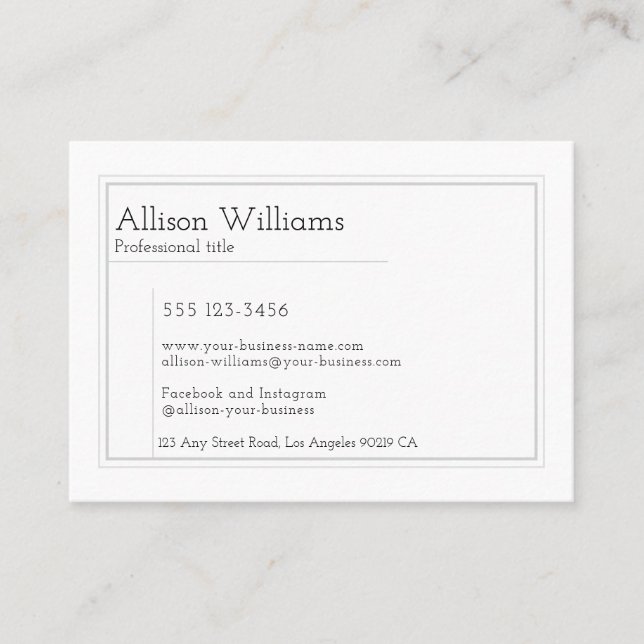 Modern Minimalist Professional Plain Calling Card (Front)
