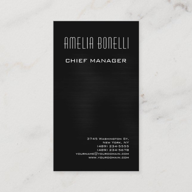 Modern Minimalist Professional Plain Grey Business Card (Front)
