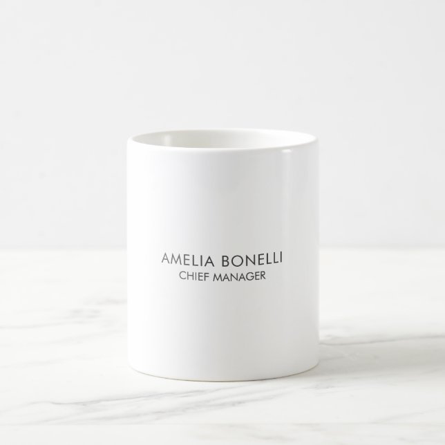 Modern Minimalist Professional Plain Simple Coffee Mug (Center)