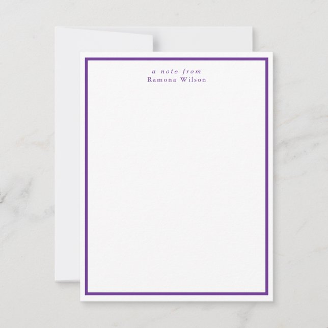 Modern Minimalist Professional Purple & White  Card (Front)