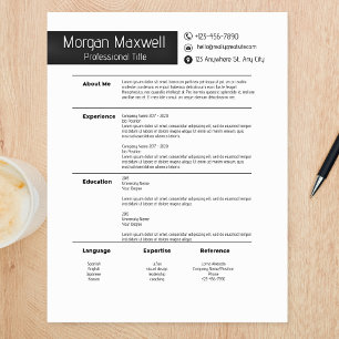 Modern Minimalist Professional Resume Template Custom Letterhead