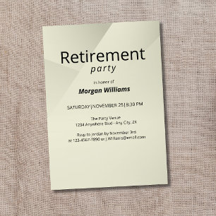 Modern Minimalist Professional Retirement Party Invitation
