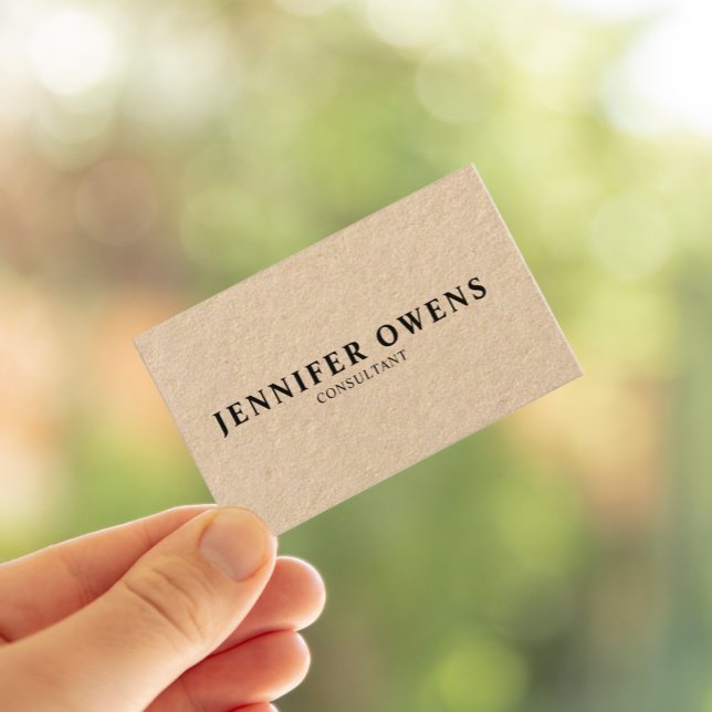 Modern Minimalist Professional Rustic Kraft Paper Business Card (Creator Uploaded)