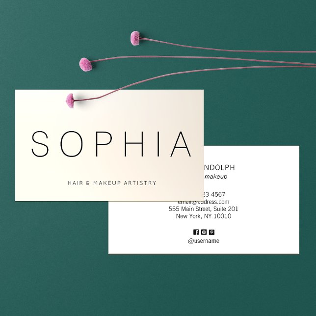 Modern Minimalist Professional Satin Ivory Business Card (Creator Uploaded)