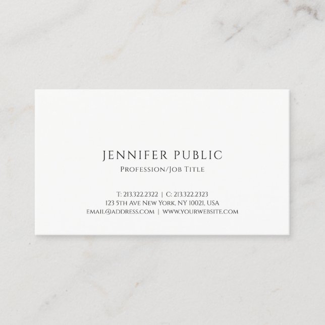Modern Minimalist Professional Simple Template Business Card (Front)