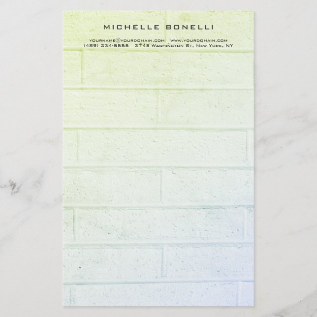 Modern Minimalist Professional Wall Design Stationery (Front)