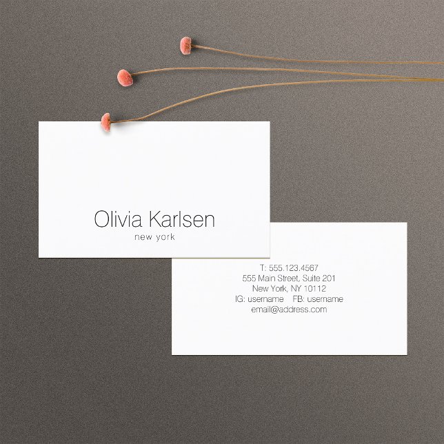 Modern Minimalist Professional White Business Card (Creator Uploaded)