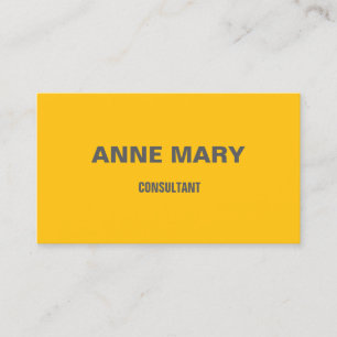 Modern Minimalist Professtional Yellow Orange Grey Business Card