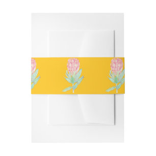 Modern Minimalist Protea Botanical Wedding Invitation Belly Band
