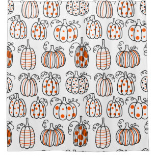 Modern Minimalist Pumpkin – Orange Abstract Shower Curtain