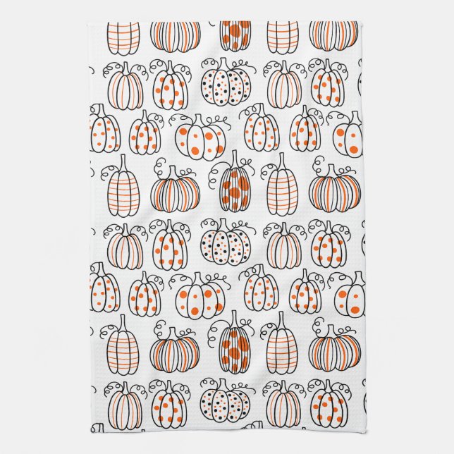 Modern Minimalist Pumpkin – Orange Abstract Tea Towel (Vertical)
