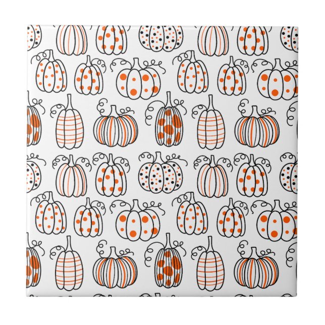 Modern Minimalist Pumpkin – Orange Abstract Tile (Front)