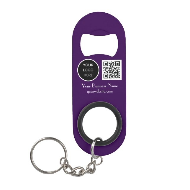 Modern Minimalist Purple Custom logo QR Code (Front)