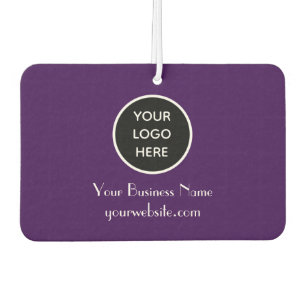 Modern Minimalist Purple Custom logo QR Code Car Air Freshener