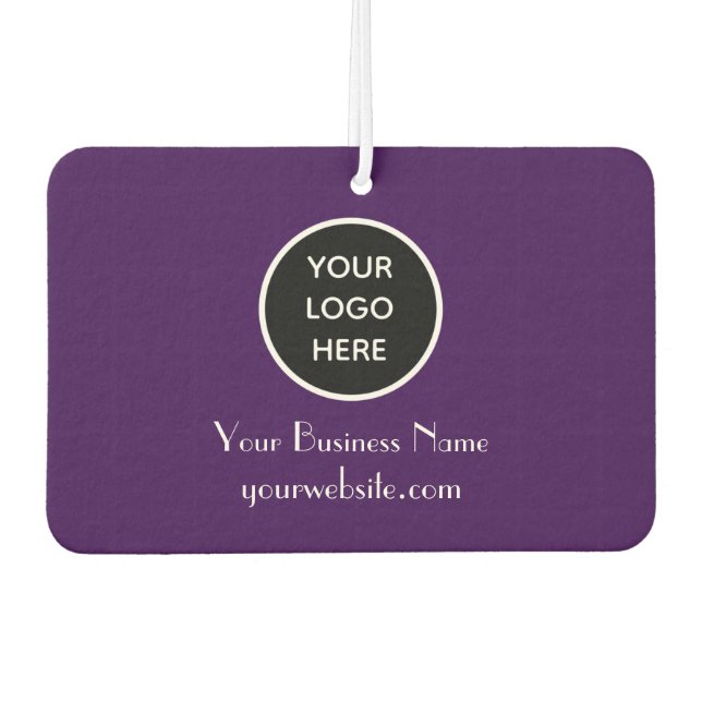 Modern Minimalist Purple Custom logo QR Code Car Air Freshener (Front)