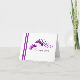 Modern Minimalist Purple Dandelions Notecard