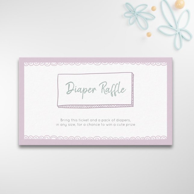 Modern Minimalist Purple Diaper Raffle Enclosure Card (Creator Uploaded)