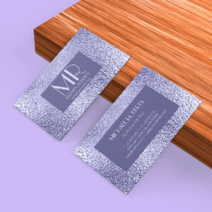Modern minimalist purple foil Metallic Business Card